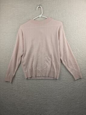 Sag Harbor Petite Women's Pink Ribbed Long Sleeve Pullover Sweater Size Medium